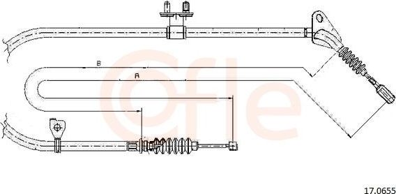 Трос ручника (тросик ручного тормоза) Cofle. Артикул 17.0655