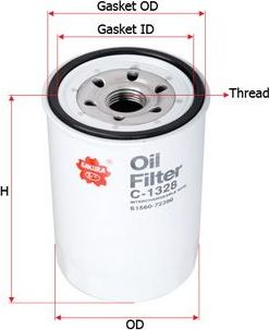 Масляный фильтр Sakura. Артикул C-1328