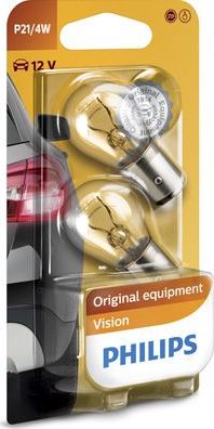 P21/4W 12V-21/4W (BAZ15d)  (блистер 2шт.) Philips. Артикул 12594B2