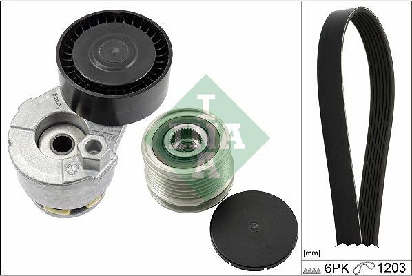 Приводной ремень поликлиновой с роликами (комплект) Ina для Renault Fluence I 2010-2017. Артикул 529 0009 20