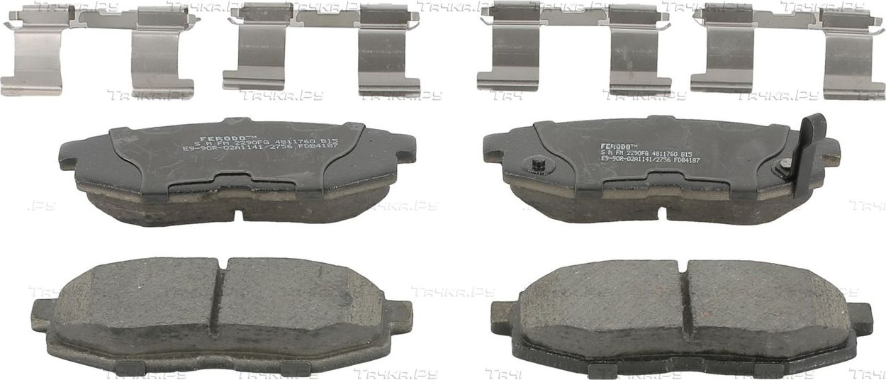 Тормозные колодки Ferodo Premier задние для Toyota GT86 I 2012-2026. Артикул FDB4187