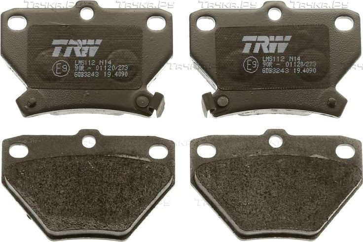 Тормозные колодки TRW COTEC задние для Toyota Echo 1999-2005. Артикул GDB3243