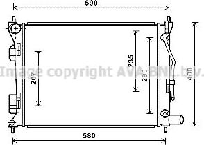 Радиатор охлаждения двигателя AVA. Артикул HYA2276