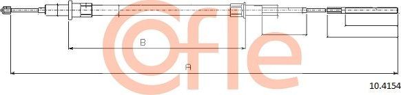 Трос ручника (тросик ручного тормоза) Cofle. Артикул 92.10.4154