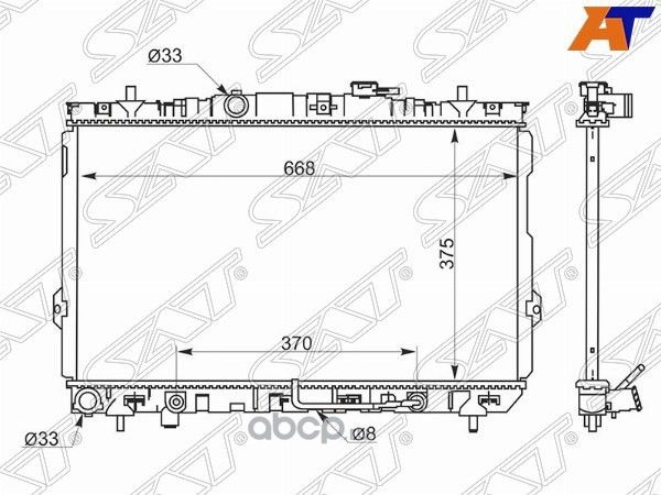 Радиатор  HYUNDAI ELANTRA 1.62.02.0D 00-трубчат (SAT). Артикул SGHY0003