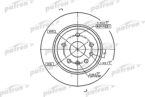 Тормозной диск Patron задний для Chevrolet Vectra II 1998-2002. Артикул PBD2773