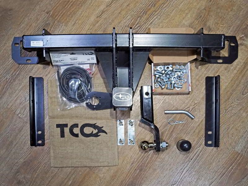 Фаркоп ТСС оцинкованный под американский квадрат для Subaru Forester V (S5) 2018-2026 (нерж. шар). Артикул TCU00133N