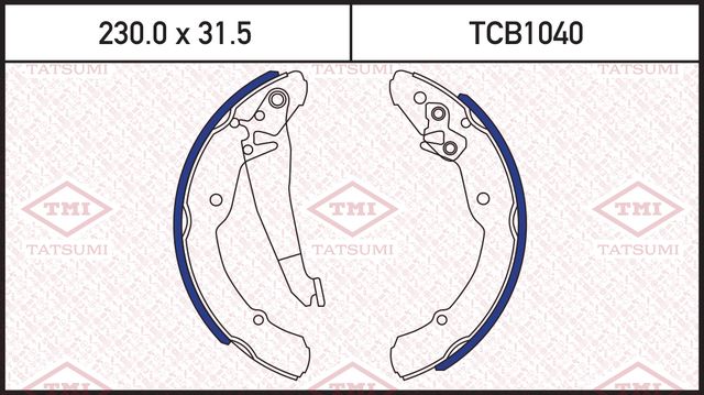 Колодки тормозные VAG OCTAVIA/CADDY -04 задн.барабан. (Tatsumi). Артикул TCB1040