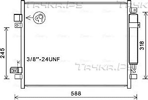 Радиатор кондиционера (конденсатор) AVA (алюминий). Артикул DN5428D