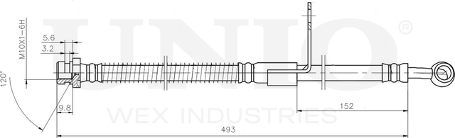 Шланг тормозной (Unio). Артикул BRH-10054