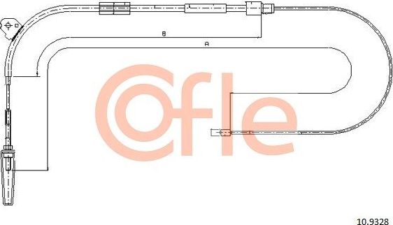 Трос ручника (тросик ручного тормоза) Cofle. Артикул 92.10.9328