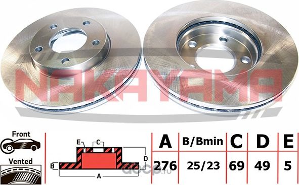 Диск тормозной (Nakayama). Артикул Q4291