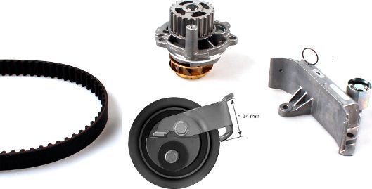 Помпа (водяной насос) с комплектом ремня ГРМ Hepu. Артикул PK05728