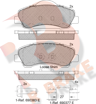 Тормозные колодки R Brake. Артикул RB2131-067