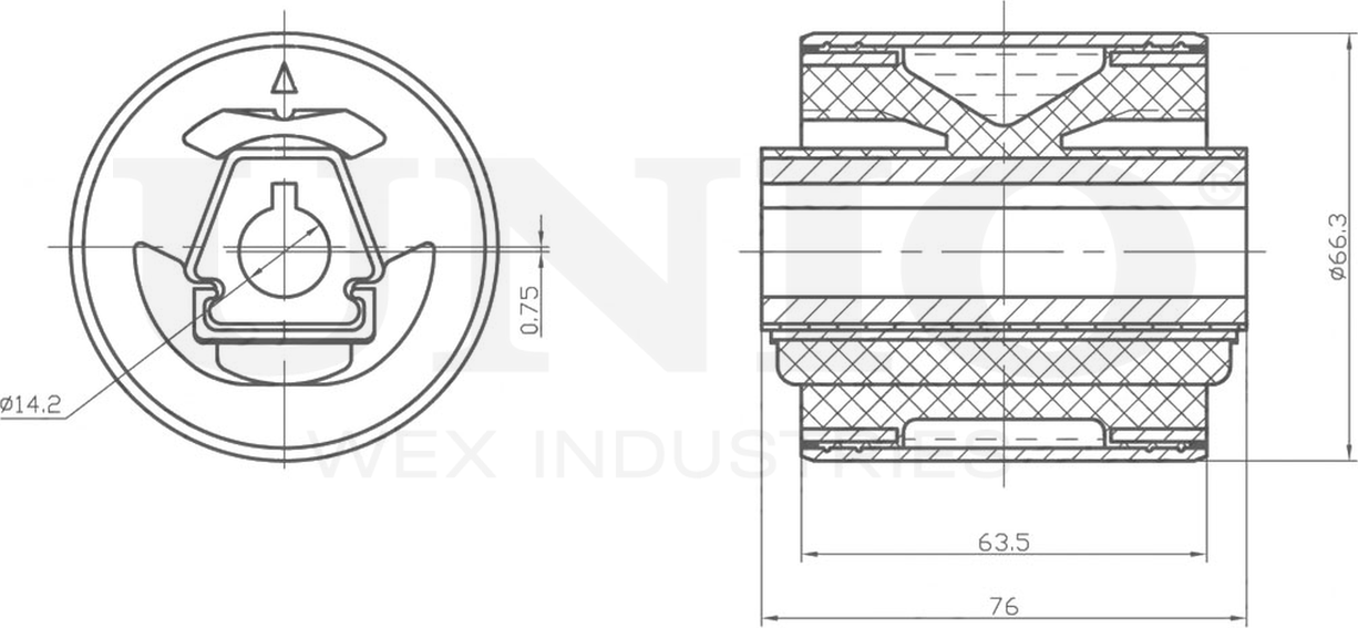 Сайлентблок рычага подвески (Unio). Артикул RMP-20082