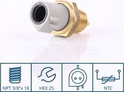 Датчик температуры охлаждающей жидкости Nissens (Латунь). Артикул 207012