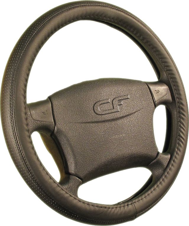 Оплётка на руль CarFashion Gap (размер M, экокожа, цвет ЧЕРНЫЙ/ЧЕРНЫЙ). Артикул 31180