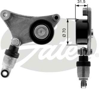 Натяжной ролик (натяжитель) приводного клинового зубчатого ремня Gates DriveAlign®. Артикул T38216