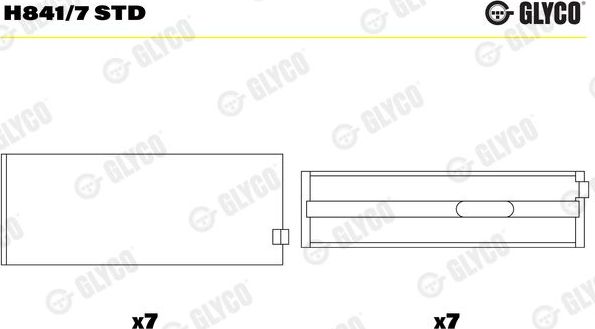 Вкладыши коренные Glyco для Volvo  F7 1978-1985. Артикул H841/7 STD