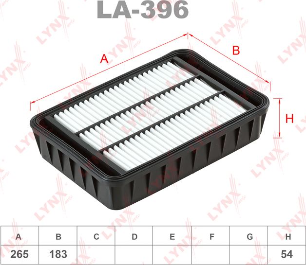 Воздушный фильтр LYNXauto. Артикул LA-396