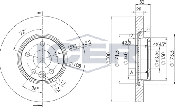 Тормозной диск Icer. Артикул 78BD6765-2