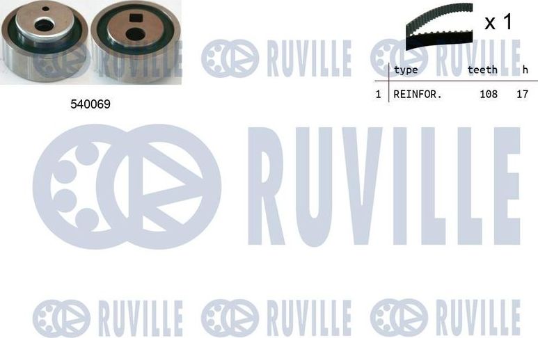 Ремень ГРМ с роликами (комплект) Ruville. Артикул 550004