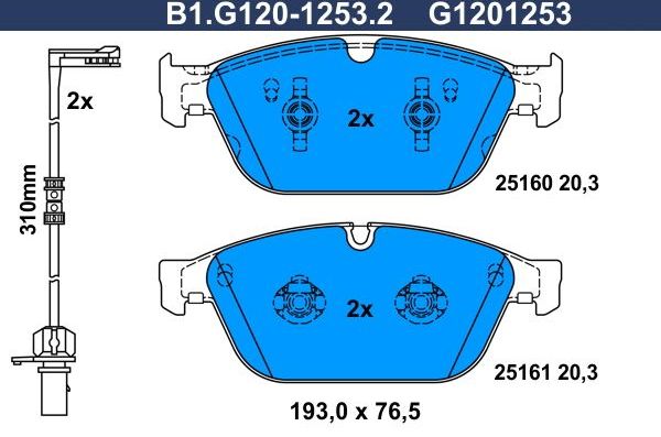 Тормозные колодки Galfer. Артикул B1.G120-1253.2