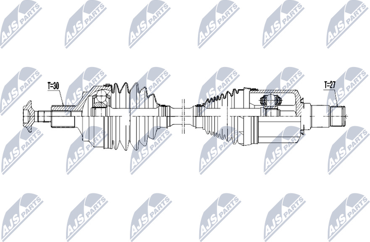 Полуось (привод в сборе, приводной вал) NTY. Артикул NPW-ME-061