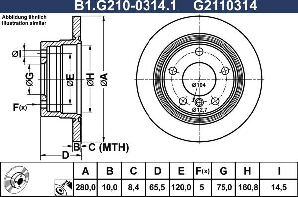 Тормозной диск Galfer. Артикул B1.G210-0314.1