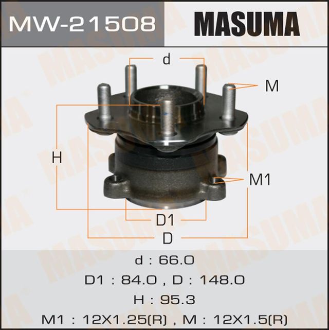 Ступица колеса с интегрированным подшипником Masuma. Артикул MW-21508