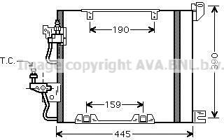 Радиатор кондиционера (конденсатор) AVA (алюминий). Артикул OL5368D