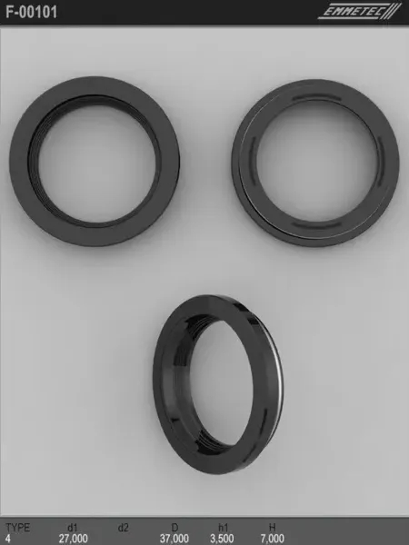 Сальник рулевой рейки 27 37 3.5/7 (Emmetec). Артикул F00101