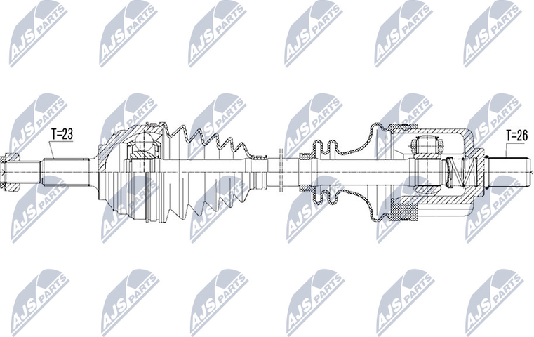 Полуось (привод в сборе, приводной вал) NTY. Артикул NPW-RE-105