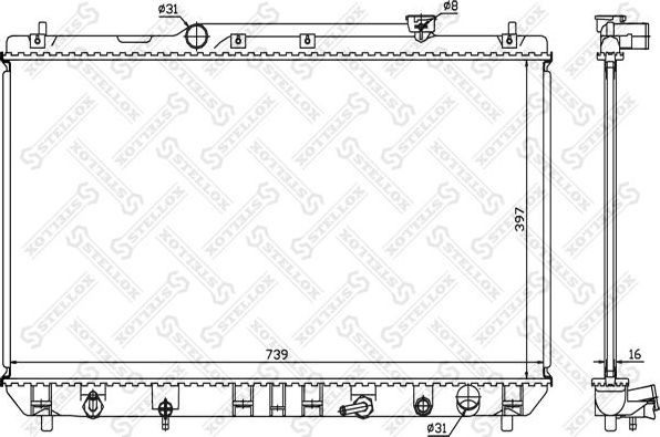 Радиатор охлаждения двигателя Stellox. Артикул 10-25383-SX