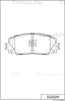 Тормозные колодки MK Kashiyama передние для Lexus CT I 2010-2018. Артикул D2252H