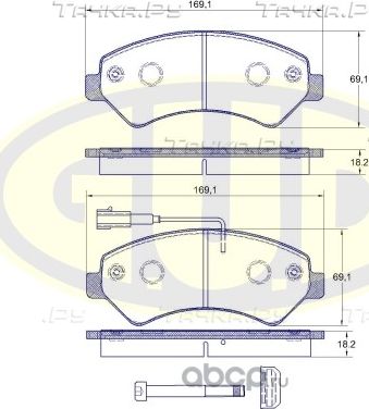 Тормозные колодки G.U.D. передние для Fiat Ducato III 2006-2026. Артикул GBP127501