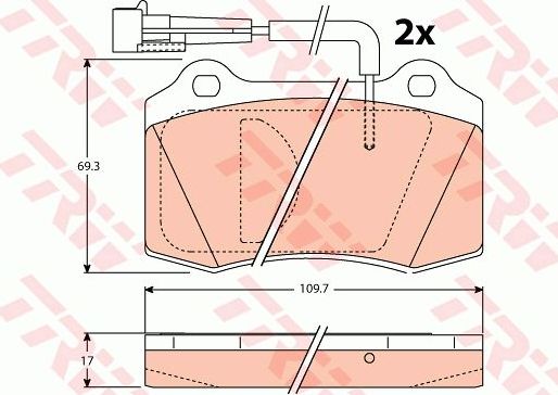 Тормозные колодки TRW. Артикул GDB1191