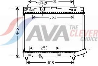 Радиатор охлаждения двигателя AVA ** CLEVER FIT ** для Subaru Trezia 2011-2016. Артикул TO2663