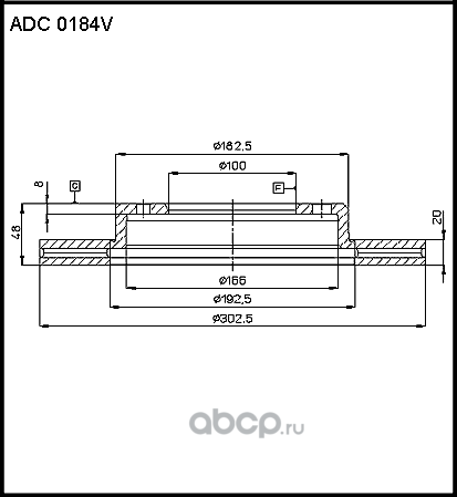 Диск тормозной | перед | (Allied Nippon). Артикул ADC0184V