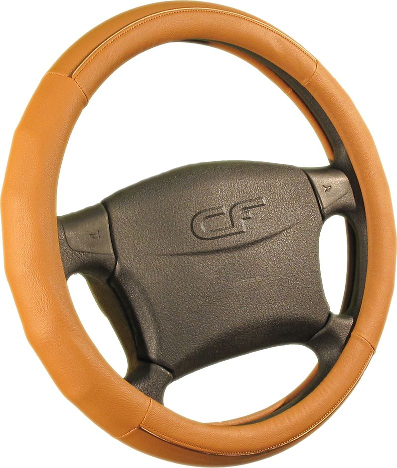 Оплётка на руль CarFashion Facet (размер M, искусственная кожа, цвет ОРАНЖЕВЫЙ). Артикул 31089
