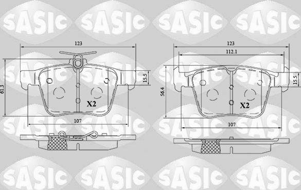 Тормозные колодки Sasic. Артикул 6216197