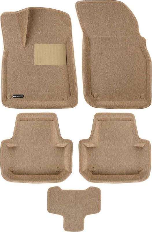 Коврики текстильные Euromat 3D Business для салона Audi Q8 2019-2026 БЕЖЕВЫЕ. Артикул EMC3D-001108T