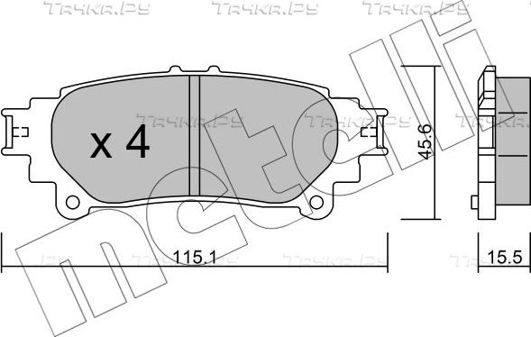 Тормозные колодки Metelli задние для Lexus RX III 2009-2015. Артикул 22-0939-0
