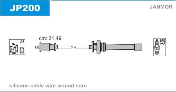 Высоковольтные провода (провода зажигания) (комплект) Janmor. Артикул JP200