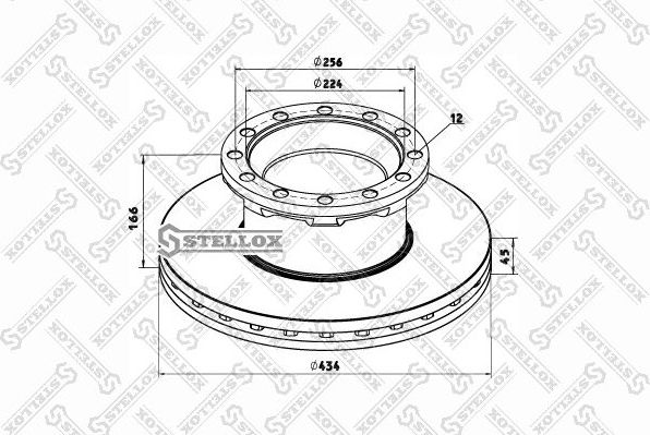Тормозной диск Stellox. Артикул 85-00792-SX