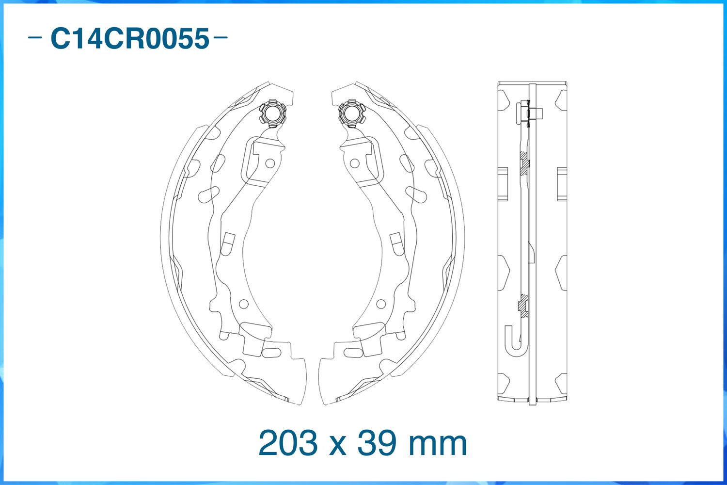 Колодки тормозные задние барабанные (Cworks). Артикул C14CR0055