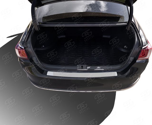 Накладка на задний бампер RusStal для Lexus ES200/250/350 2018-2026 (нерж. зеркало). Артикул LEXESN-003481
