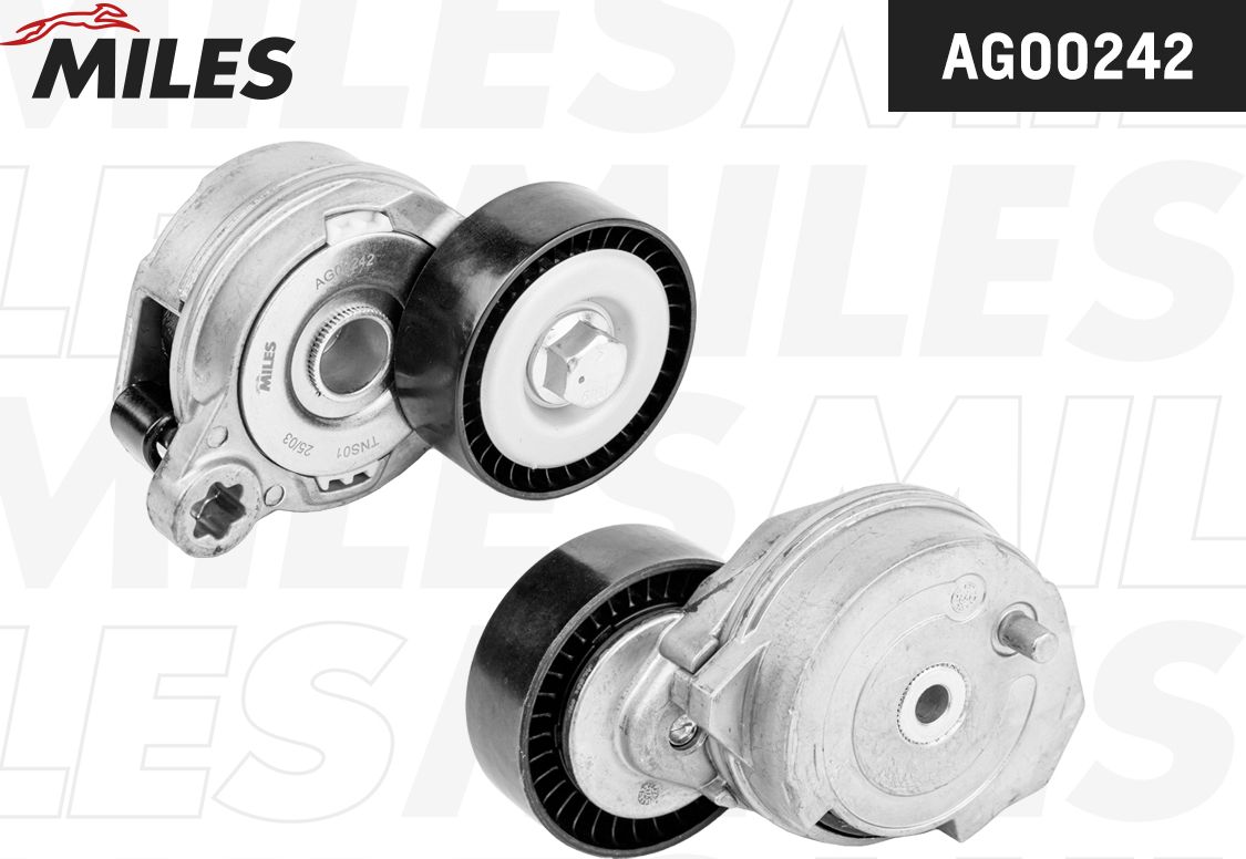 Натяжной ролик (натяжитель) приводного клинового зубчатого ремня Miles. Артикул AG00242