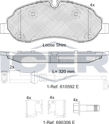 Тормозные колодки Icer. Артикул 142217