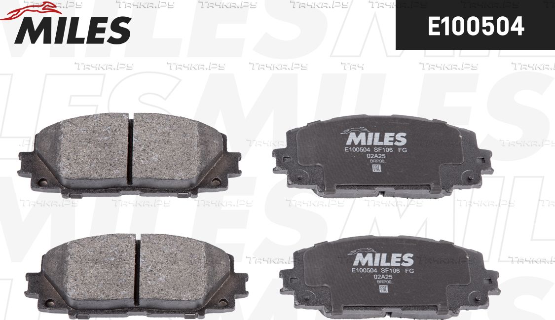 Тормозные колодки Miles (Semi-Metallic) для Toyota Premio II (T26) 2007-2012. Артикул E100504